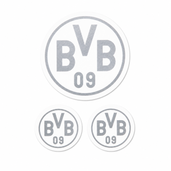 Borussia Dortmund BVB Autoaufkleber Silber 3er-Set